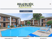 Tablet Screenshot of braeburncolonyapartments.com